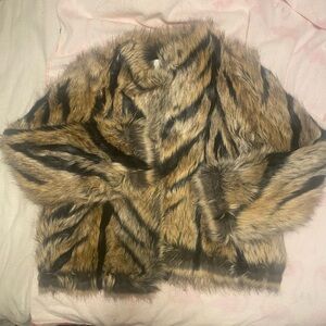 St. John Brown and Black Teddy Jacket